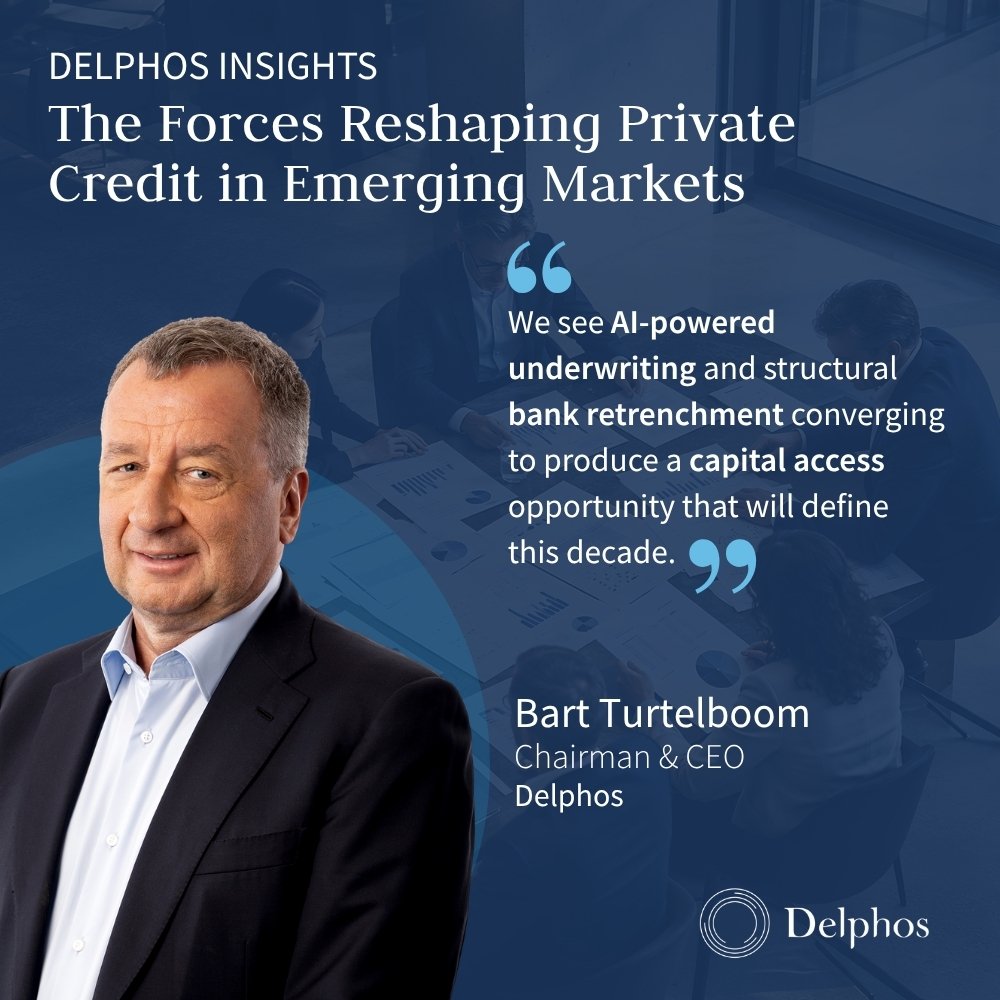 Bart Turtelboom discussing AI-powered underwriting and private credit in emerging markets 2026, highlighting alternative data for credit risk assessment and non-bank lending.
